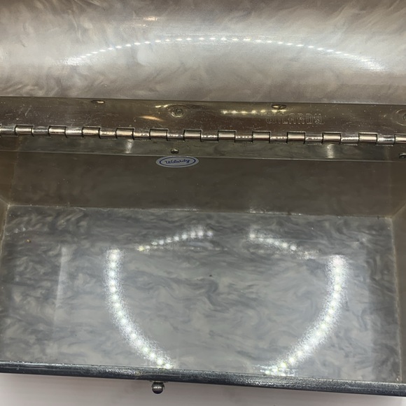 VINTAGE WILARDY GRAY LUCITE LUNCH/ BOX BAG/PURSE CLIP LOCK EXCELLENT CONDITION - Picture 9 of 9